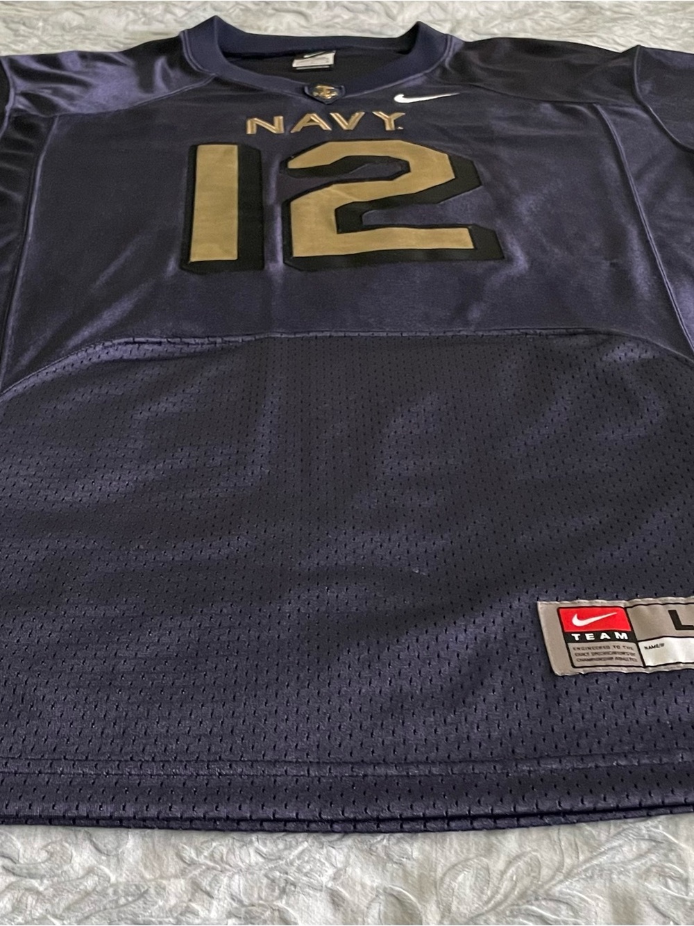 Nike Navy Midshipmen Football Jersey Men’s L #12 Pro Combat Stitched NCAA - Picture 8 of 11